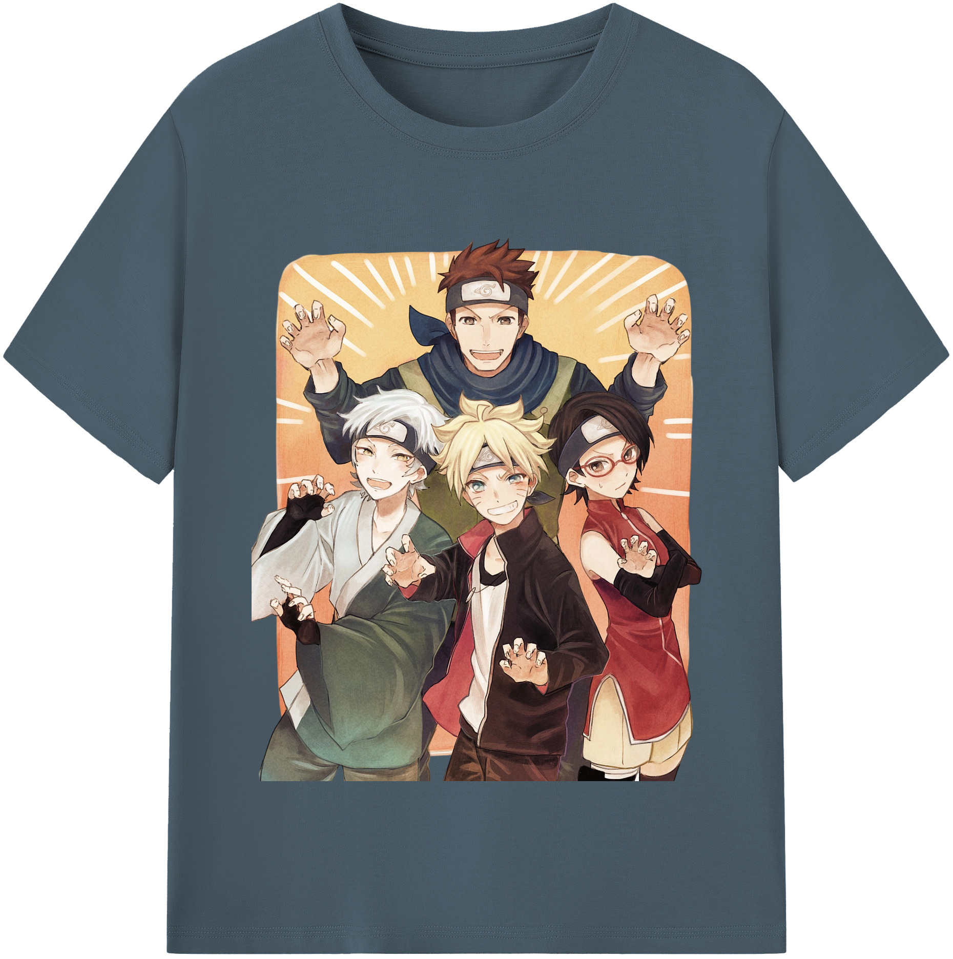 （画像用） NARUTO -ナルト- うちは サラダ Uchiha Sarada 綿100％半袖Tシャツ（フロントプリント）